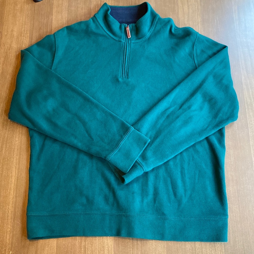 NWOT Land’s End Bedford Rib 1/4 Zip Sweater. Green. Men’s XL